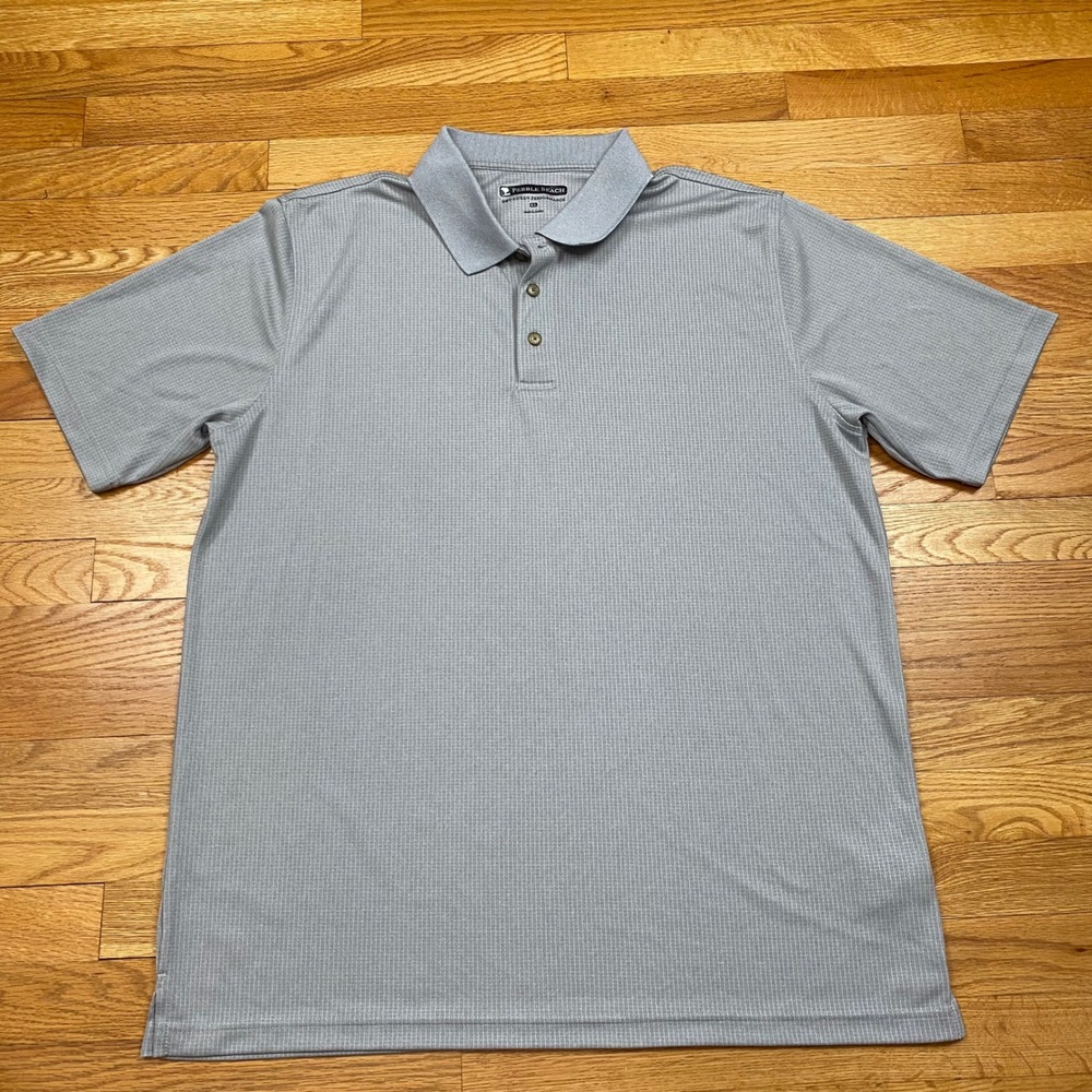Pebble Beach Dry-Luxe Polo Mens XL Grey‎ Performance Golf Shirt Golfcore
